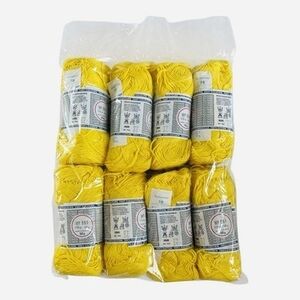 Lot of 8 (400 gr) Vintage Mayflower Bright Yellow 100% Cotton Knitting Yarn NWT